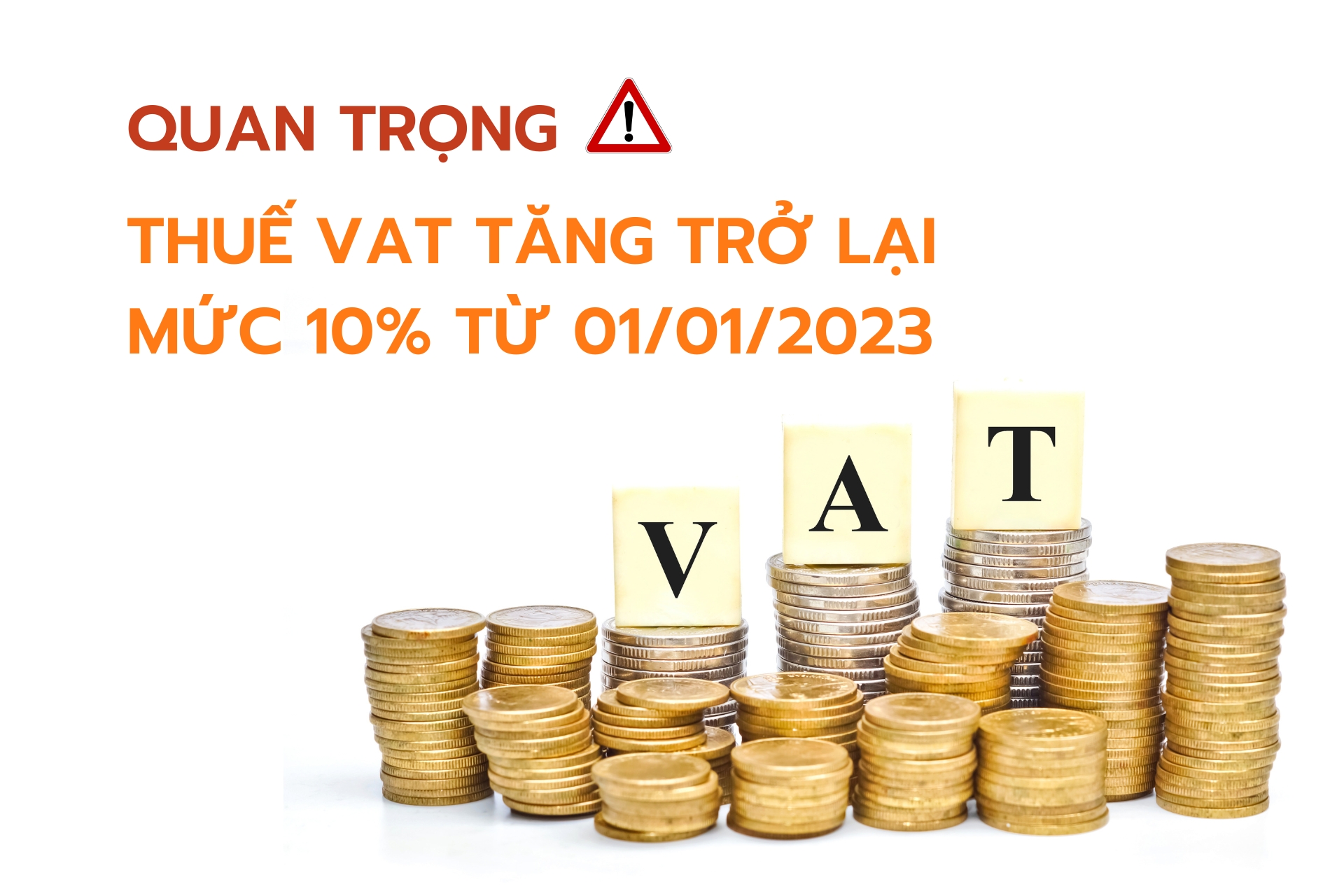 thuế VAT tăng trở lại mức 10% từ 01.01.2023