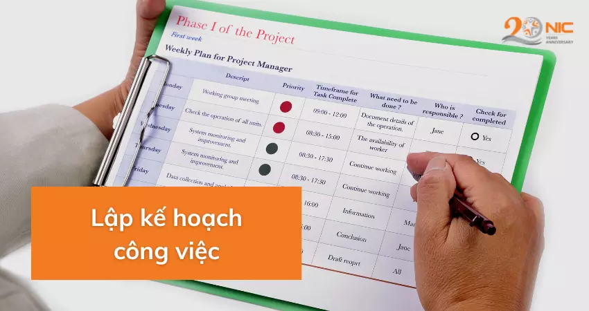 lập kế hoạch công việc