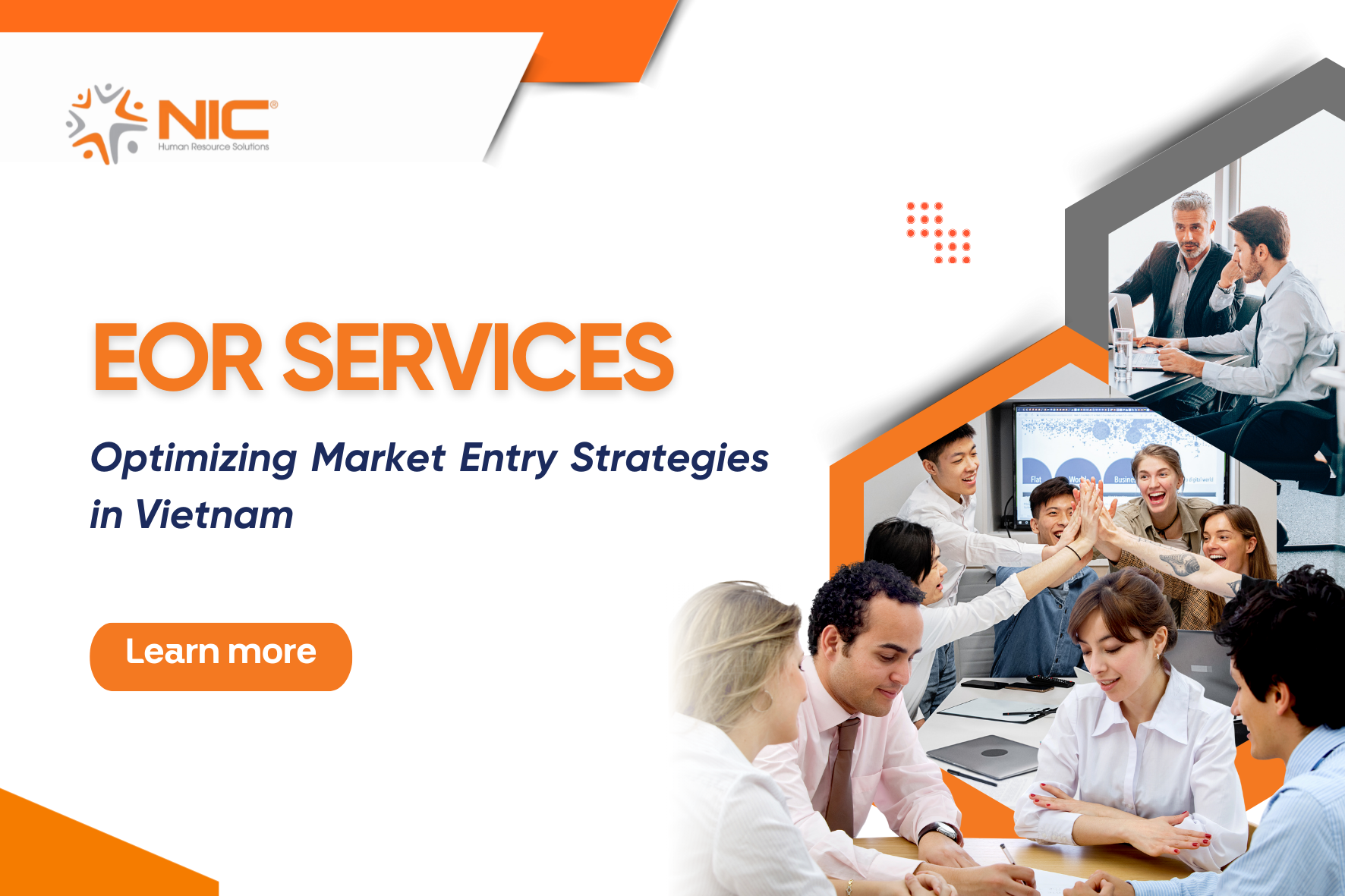 Payroll & Compliance — International Standards NIC Global ensures: 100% accurate payroll Enterprise-level data security Full compliance with PIT & social insurance regulations Adherence to Vietnamese labor law and international security standards Fast Engineering Recruitment — Strong IT Talent Pool With a robust IT hiring ecosystem, NIC Global provides: Candidate shortlists within 48 hours Skill assessment and interviews Salary benchmarking for Vietnam’s IT market Onboarding on schedule Streamlined 5-Step EOR Process Define hiring needs & cooperation model NIC Global signs the EOR service agreement Company selects candidates — NIC Global signs employment contracts NIC Global manages payroll, tax, insurance, and benefits The client manages the employee’s daily work NIC Global handles all legal and HR responsibilities. Future Outlook: EOR Will Become the “New Operating Standard” for Tech Expansion From 2026 to 2030, EOR services in Vietnam are expected to grow significantly due to: Rapid entry of global startups into Southeast Asia Global remote hiring trends Increasing internationalization of Vietnam’s IT workforce Rising demand for Cloud, AI, and MLOps engineers An increasingly competitive, attractive developer market Tech companies want to focus on: Product Technology User growth Fundraising —not legal or administrative hurdles. EOR service makes this possible. EOR Services — The Key for Tech Companies to Enter Vietnam Fast, Safely, and Cost-Effectively If your goals include: ✔ Building a developer team in 7–30 days ✔ Avoiding legal entity setup ✔ Reducing operational and compliance costs ✔ Hiring high-quality engineers with guaranteed timelines ✔ Focusing on technology instead of HR administration NIC Global’s EOR services are the optimal solution. NIC Global has supported hundreds of international tech companies entering Vietnam — fast, safely, and efficiently. Your company could be next. For contact and support: Facebook: NIC Global – Human Resource Solutions LinkedIn: NIC Global Sourcing JSC Website: www.nicvn.com Email: info@nicvn.com Hotline: (+84) 981.23.43.76 Address: Hanoi Office: No. 3A Thi Sach, Hai Ba Trung Ward, Hanoi, Vietnam Ho Chi Minh City Office: Dakao Center Building, 35 Mac Dinh Chi, Sai Gon Ward, Ho Chi Minh City, Vietnam See more: Payroll service Staffing service EOR service